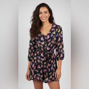 NWT QED London Butterfly Romper Navy Blue Cutout Back Size US 4 S